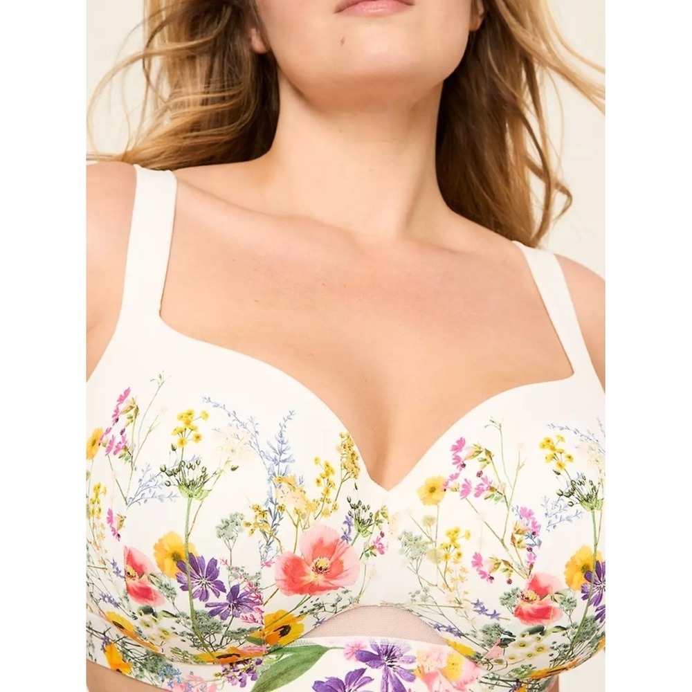 Cacique Comfort Bliss Lightly Lined Balconette Bra Size 40 DD Floral - Picture 2 of 8